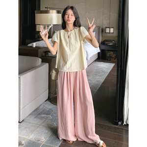 现货209-99003-P130-K188百搭气质通勤法式上衣搭高腰懒散直筒裤,女装运动套装,浙宝210（原浙宝191）