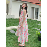 独特漂亮碎花无袖连衣裙女夏2025超好看甜美减龄背心鱼尾长裙及踝，女装连衣裙，浙宝210（原浙宝191）