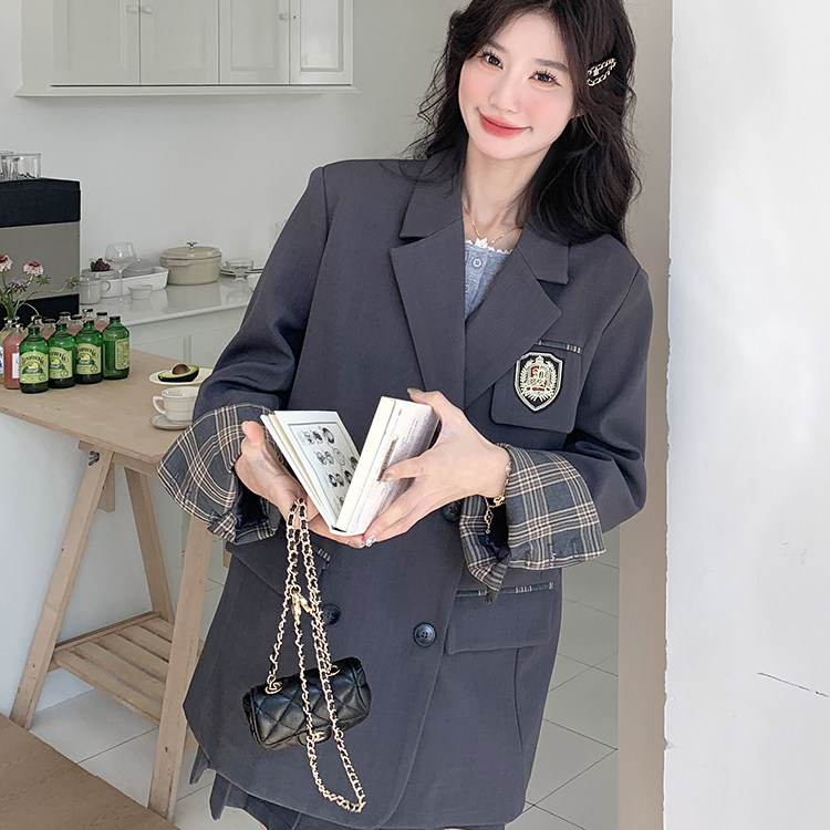 西装英伦风小西装网红小西服短款韩版春秋休闲上衣气质小个子洋气,女装西装,浙宝210（原浙宝191）