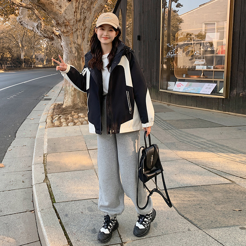 货白鸭绒内胆可脱卸羽绒派克服防风冲锋衣B191-23267-P265-K398,女装派克服,浙宝210（原浙宝191）