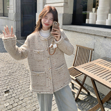 现货小香风面料含毛45%,内胆新标90白鸭绒191-6191-P265-K388，女装短外套，浙宝210（原浙宝191）