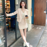 法式小香风套装女2025春新款气质百搭小西装两件套半身裙，女装套装/套裙，浙宝210（原浙宝191）