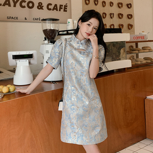 ZB191.2828KP140K208新中式改良旗袍连衣裙时尚显瘦风盘扣.图片