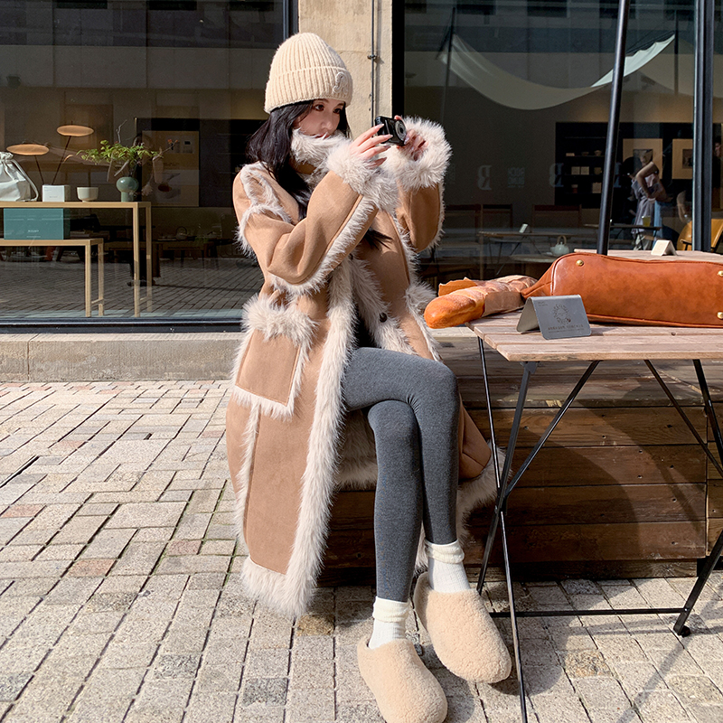 现货主推皮毛一体加厚长款191-6352-P225-K328，女装皮草，浙宝210（原浙宝191）