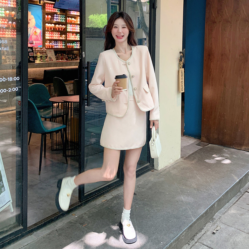 法式小香风女2025春新款气质百搭小西装半身裙,女装运动套装,浙宝210（原浙宝191）