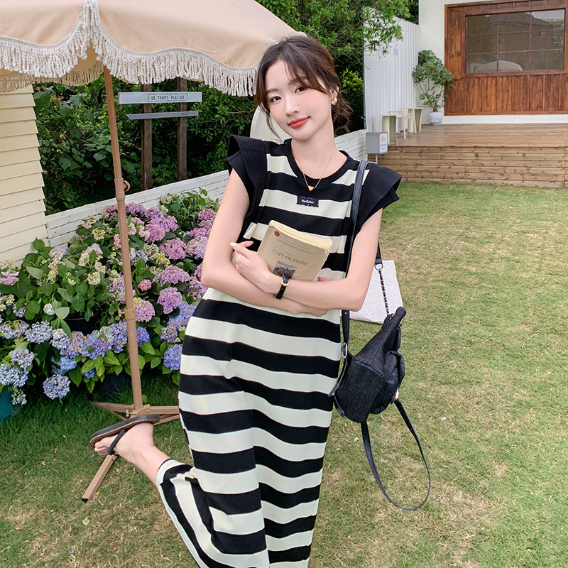现货209-797-P95-K138无袖黑白条纹连衣裙夏装新款气质女,女装连衣裙,浙宝210（原浙宝191）