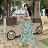 超仙浪漫油画无袖吊带裙女夏季新款度假风森系绝美小个子连衣裙，女装连衣裙，浙宝210（原浙宝191）