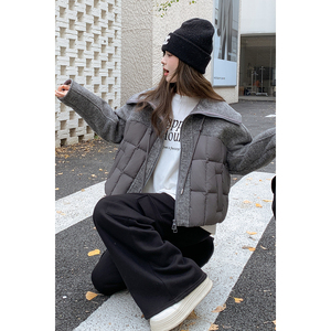 现货主推70毛双面呢拼新标90白鸭绒羽绒服191-6398-P295-K428图片