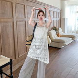 法式镂空背心条纹阔腿裤套装女2025年夏季新款气显瘦度假风两件套，女装连衣裙，浙宝210（原浙宝191）