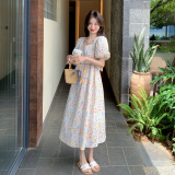 多巴胺碎花连衣裙女夏季2025新款甜美气质减龄法式泡泡袖公主裙子，女装连衣裙，浙宝210（原浙宝191）