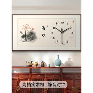 新中式钟表挂钟客厅2025新款餐厅时钟挂墙大尺寸艺术大气钟表挂画