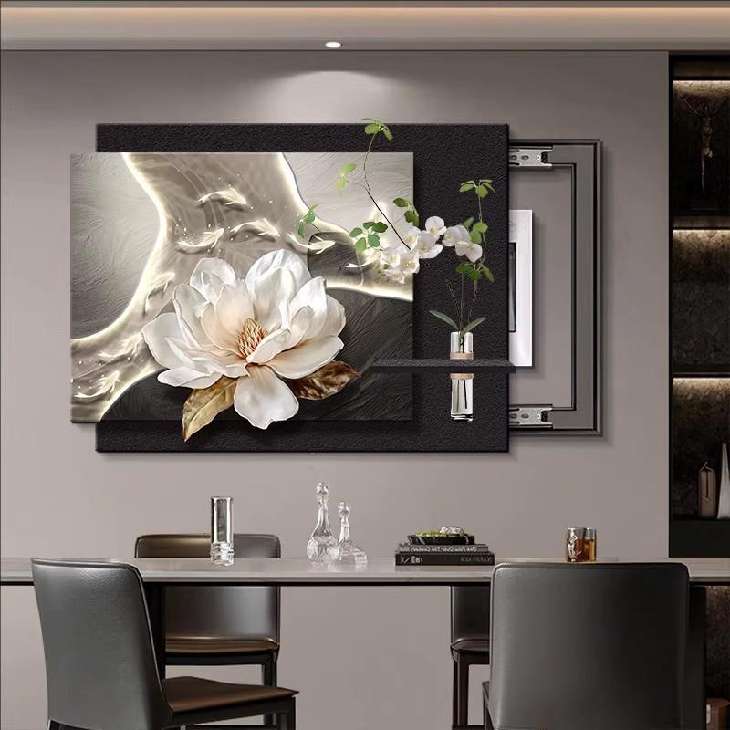 轻奢餐厅电表箱装饰画高级感2025新款水培绿植配电箱遮挡开关挂画