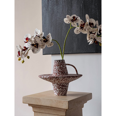 红锈圆盘花器诧寂风复古花瓶