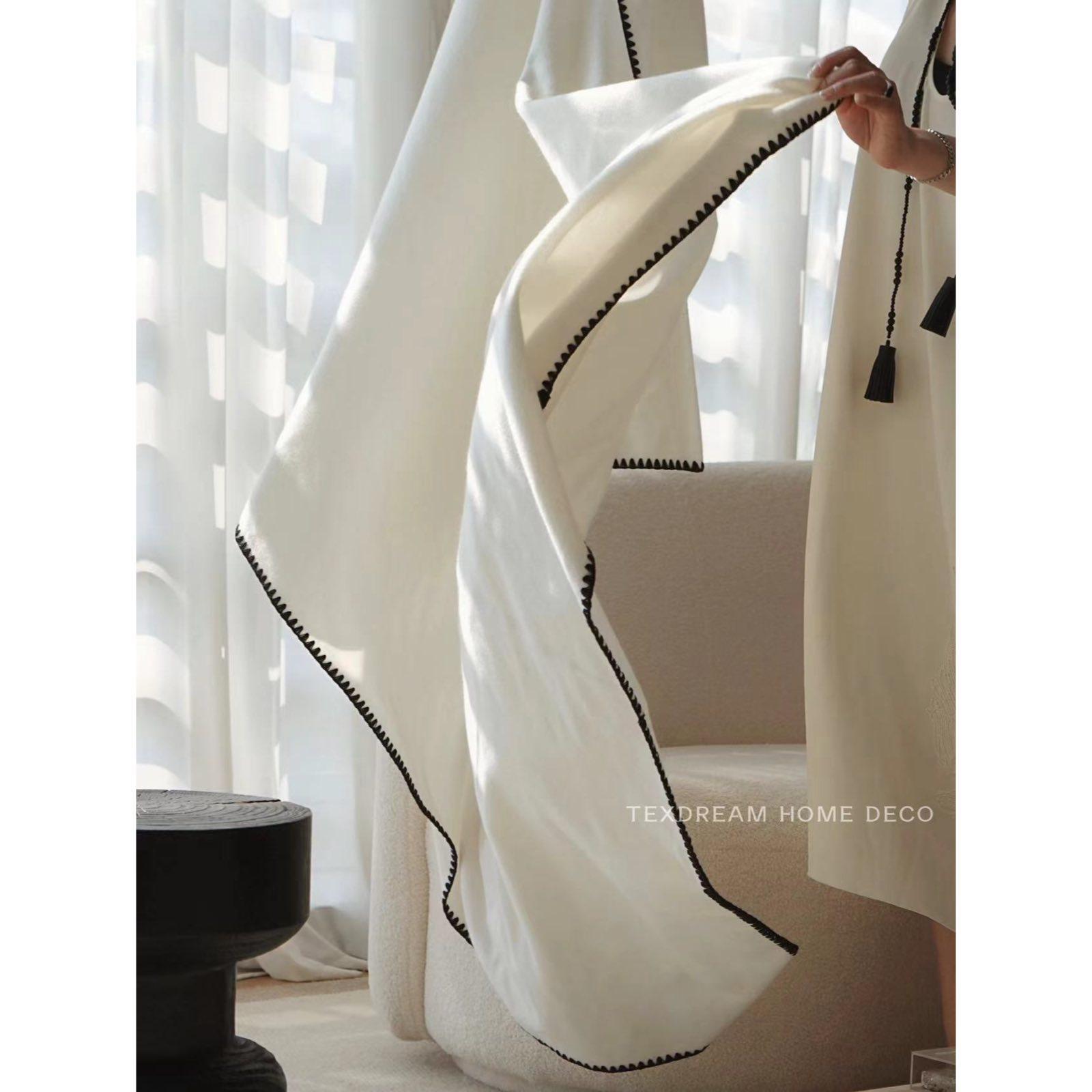 Texdream态度 |黑白简约百搭毯子客厅沙发毯空调毯午睡办公室盖毯,床上用品,休闲毯/毛毯/绒毯,淘宝优惠券,粉丝福利购,淘宝优惠卷