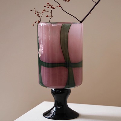 中古创意高脚琉璃花瓶