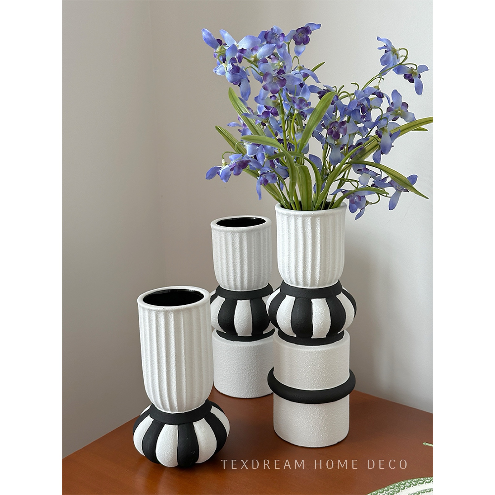 TEXDREAM黑白几何陶瓷摆件高级