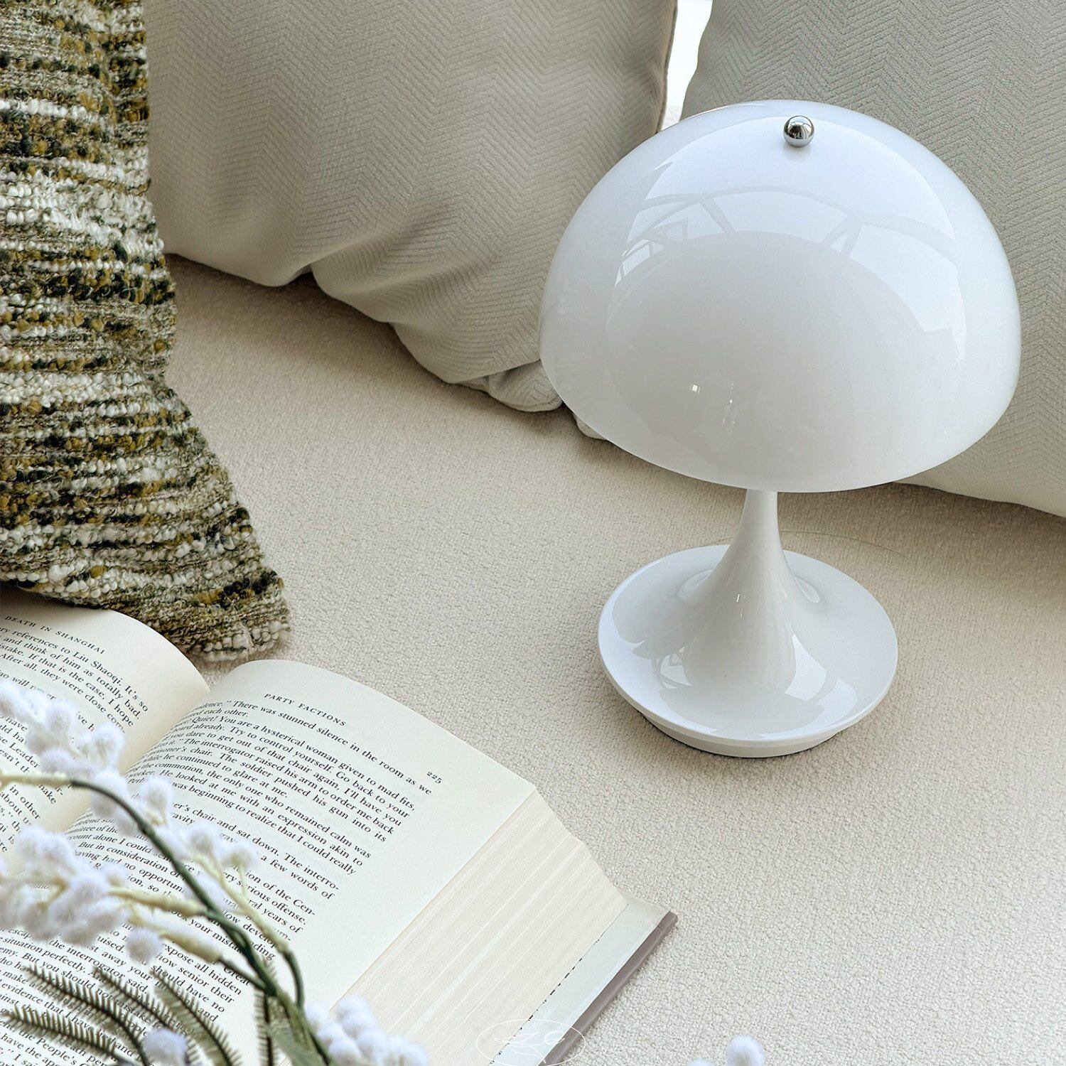 TEXDREAM态度 乳酪白法式奶油风蘑菇灯ins茶几书房卧室氛围灯摆件