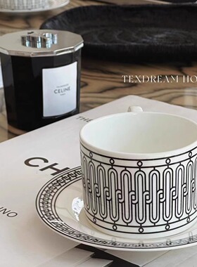 Texdream织梦 骨瓷咖啡杯ins轻奢马克杯早餐茶杯创意潮流杯碟套装