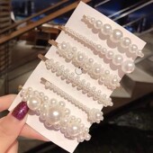 配旗袍头饰复古夹子一字夹老上海港风民国风珍珠小发卡精致少女