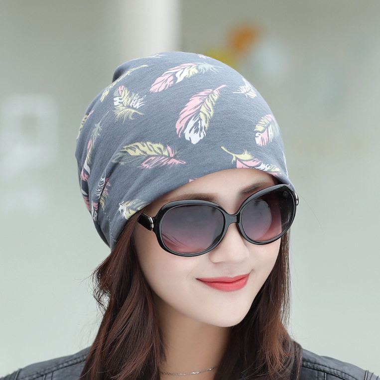 春秋季薄款柔软套头女士多用护头