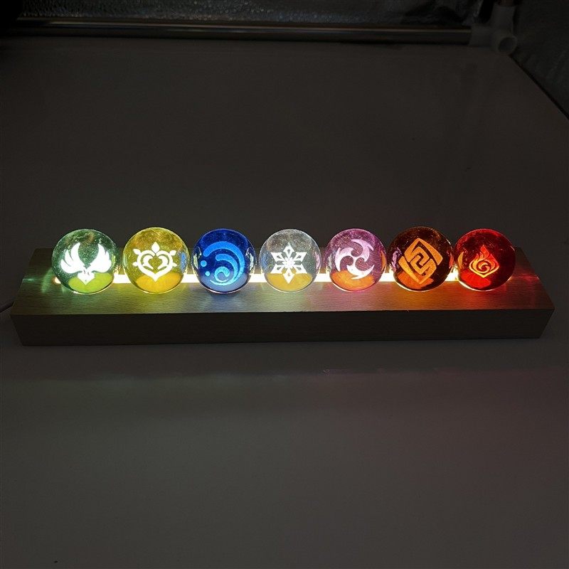 原神玻璃球小夜灯元素周边3D内雕小号立体水晶球礼物神之眼摆件