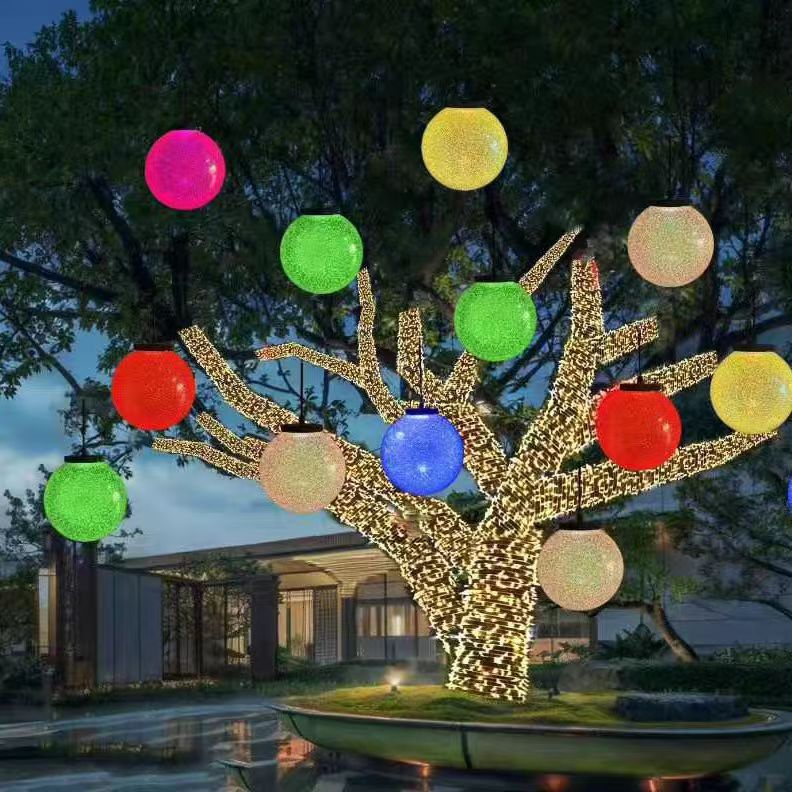 高端ED户外3D发光水晶球灯