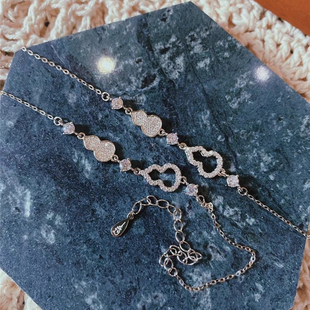 泰国特色 佛牌 纯银手链 龙婆苏拉萨 葫芦 经文 手镯 手链s 925