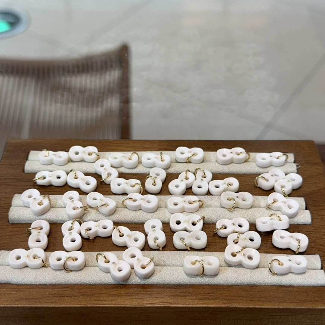 精工驼骨二饼镶嵌牌吊坠配件手工DIY文玩小提溜吊坠手链隔珠配饰