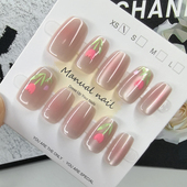 2025年新款 美甲贴片穿戴甲显白手工甲猫眼指甲贴片高级感气质甲片