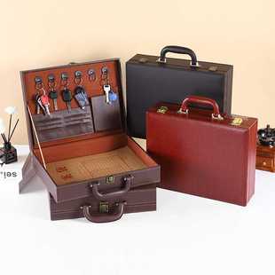 新款直销高档交房盒现货交房箱地产楼盘交付通用资料钥匙PU皮盒印