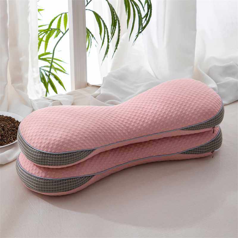 新款直销荞麦枕头护颈椎牵引枕助睡眠圆枕骨型枕可拆卸家用学生午,居家布艺,午睡枕,淘宝优惠券,粉丝福利购,淘宝优惠卷