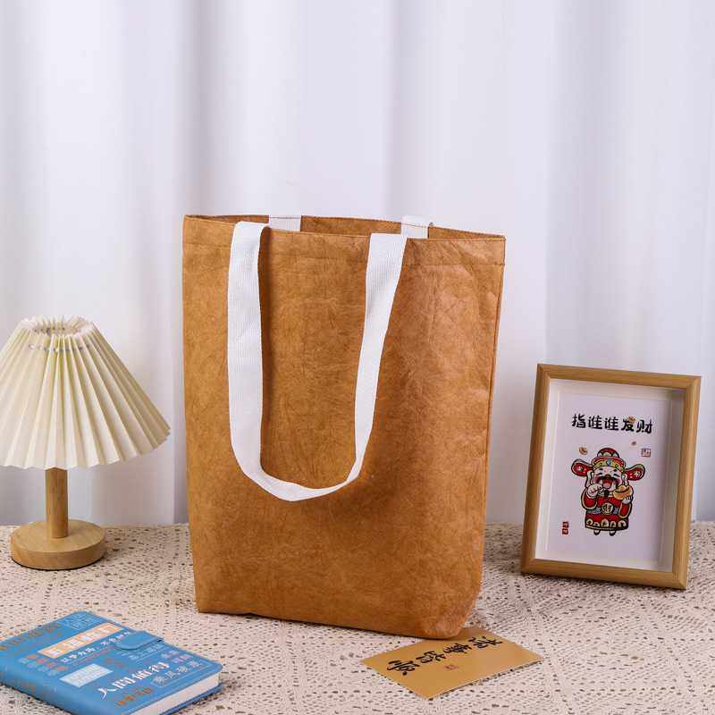 新款直销可水洗揉纹杜邦纸袋定制定做复古平纹耐撕手提帆布袋飘带,收纳整理,购物袋/环保袋/帆布袋,淘宝优惠券,粉丝福利购,淘宝优惠卷
