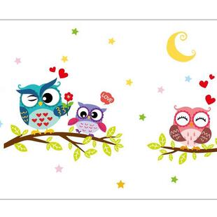 饰墙贴DLX0519 猫头鹰站树枝卧室客厅可移除装 新款 直销新款