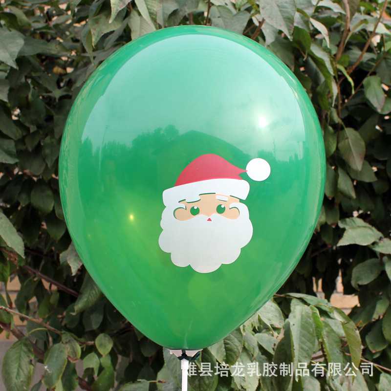 新款直销气球圣诞节气球圣诞老人绿色红色圣诞装饰全花气球