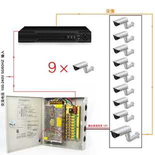 新款直销LED开关电源12V5A60W安防监控驱动电源CCTV9路集中供电电