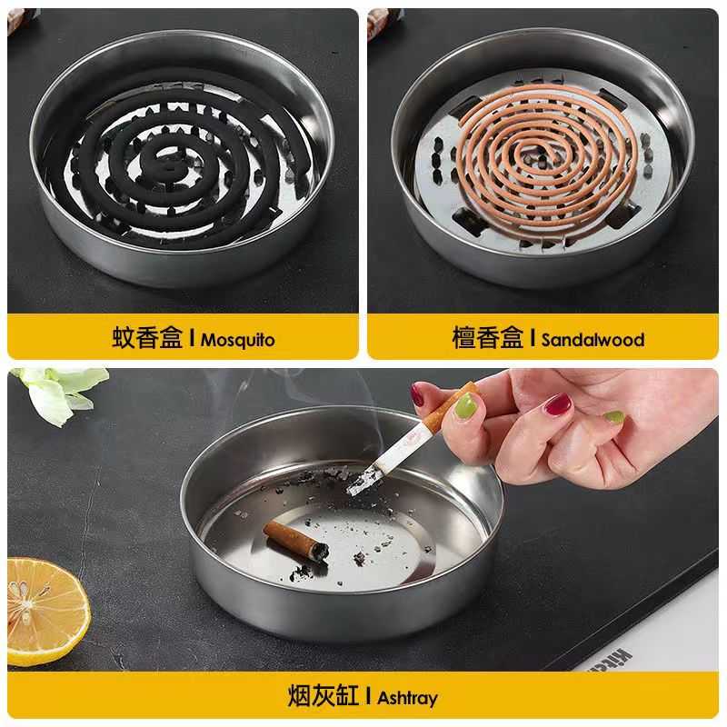 新款直销蚊香盘灭蝇香蚊香盘托方便香架座铁质蚊香托盘带盖厕所蚊