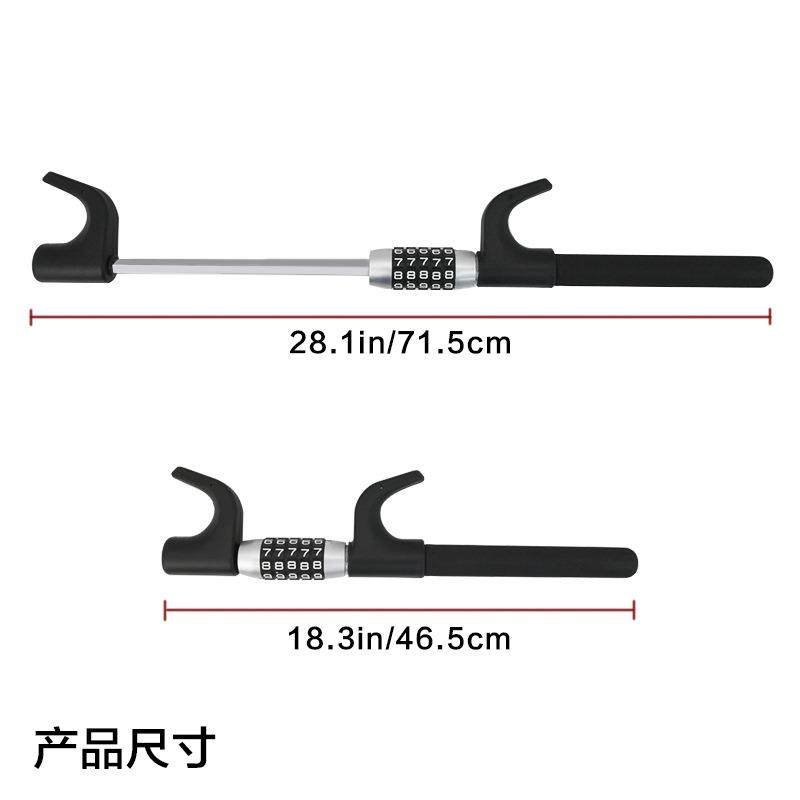新款直销热销新款汽车方向盘密码锁2kg合金材质通用防盗U型密码锁