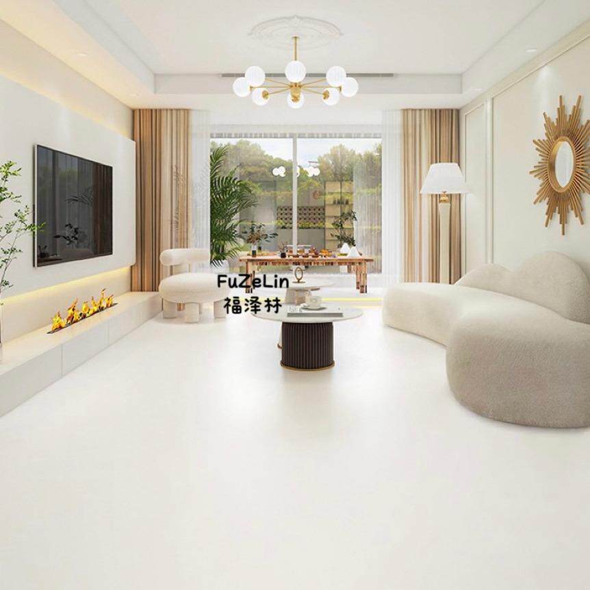 新款直销瓷砖柔光砖800x800奶白地砖客厅卧室防滑地板砖素色肌肤