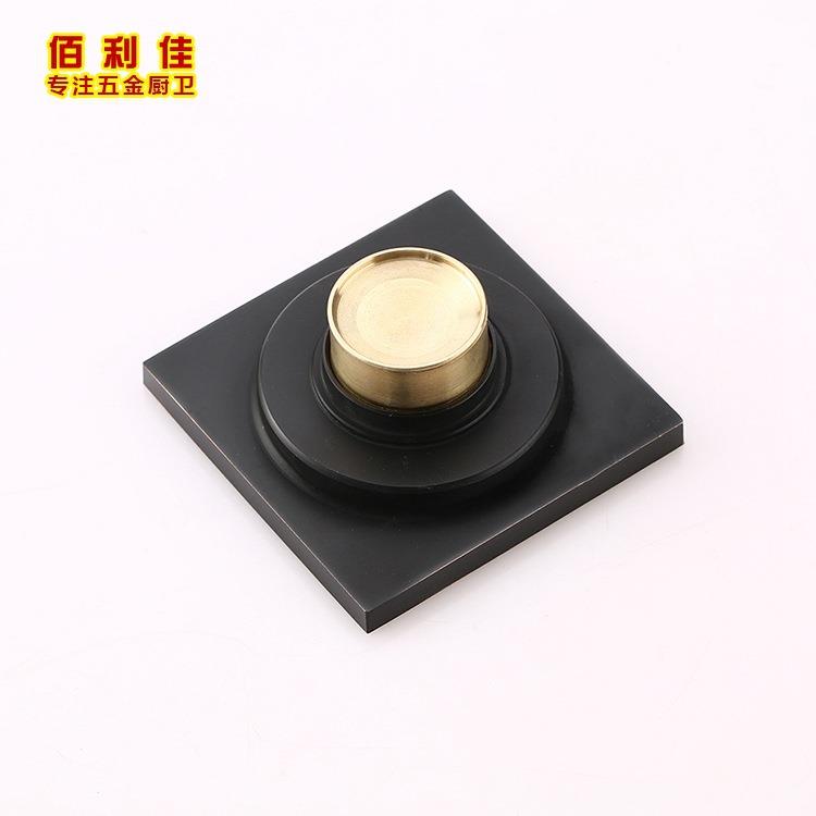 新款直销全铜黑古欧式太阳花防臭地漏 卫生间浴室阳台厨房防虫防