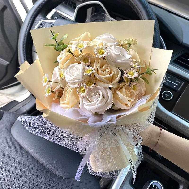 新款直销教师节玫瑰花香皂花成品花束送女友生日礼物礼盒装三八妇