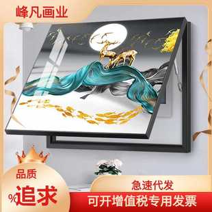 新款直销新中式小鹿电表箱装饰画现代简约遮挡配电箱总开关强电源