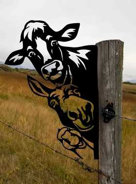 新款直销亚马逊跨境独立站牛驴形状金属装饰插件户外花园围栏上院