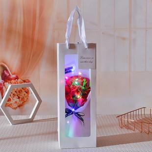 直销七夕礼品7朵香皂花花束礼盒仿真玫瑰花康乃馨肥皂花教师 新款