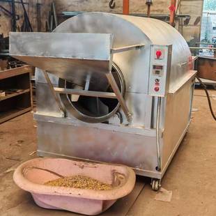 大型杂粮鹰嘴豆翻炒机 驻马店花生米炒货机 菜籽油茶翻炒机视频