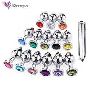 Runyu Smooth  Anal Toys Metal Butt Plug Masturbator for Man