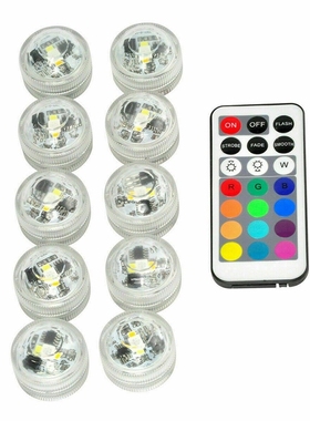 10pcs nderwater Lamp Waterproof Multi Color LED Light with R