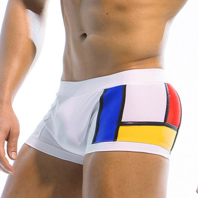 2021 Contrast Color Swimming Trunks For Men Swimwear Swimsui