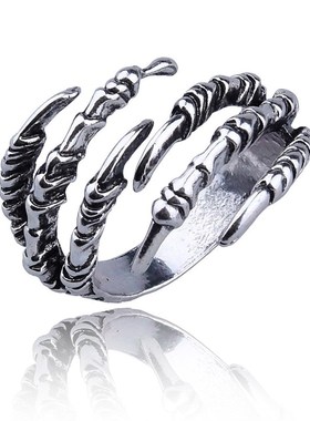 Retro Punk Opening Resizable Dragon Claw Rings Steampunk Hip