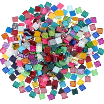 100pcs 1*1cm DIY Mix Color Glitter Glass Mosaic Stones Mosai