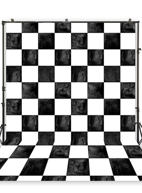 Black And White CHECKERED Pattern Backdrop Birthday Portrai